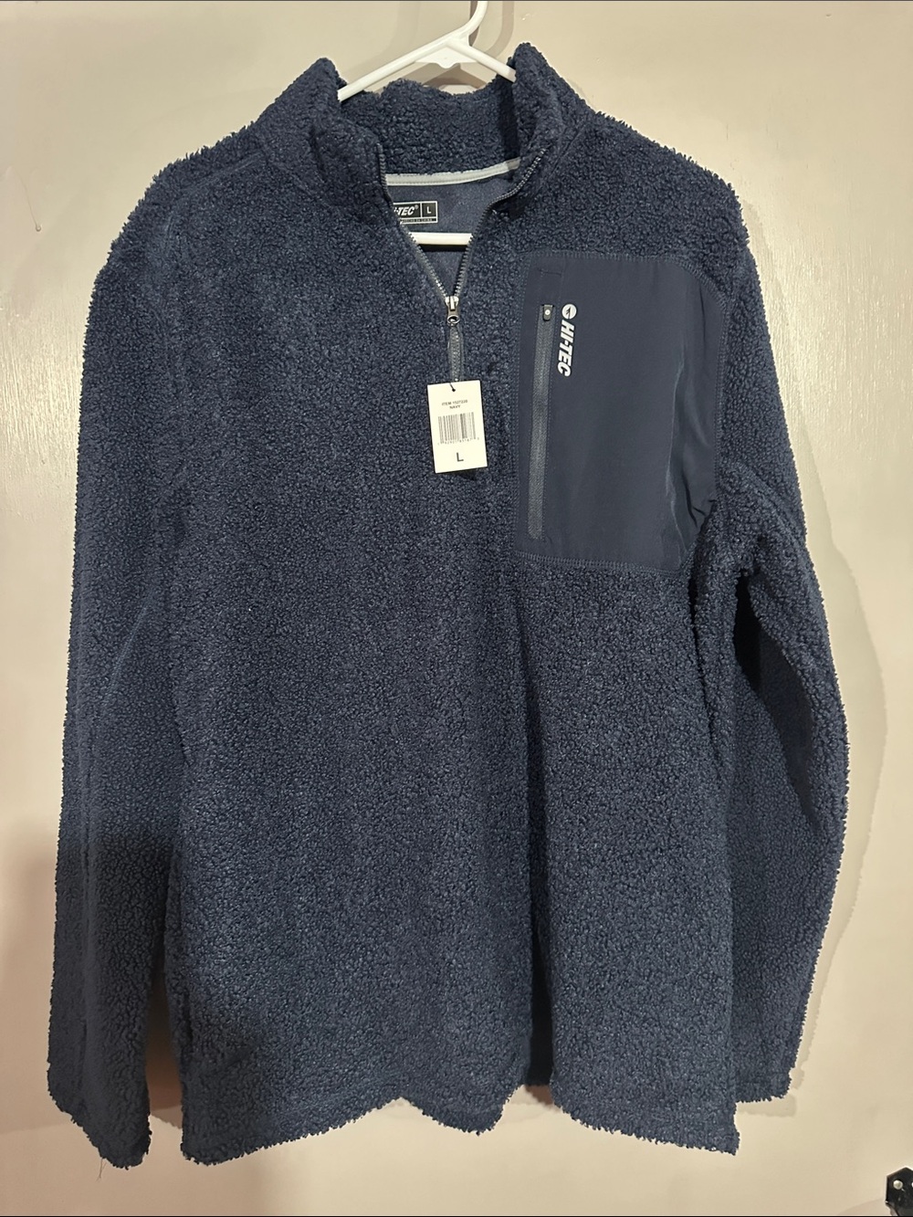 Hi-Tec Men’s Navy Zip-Up Sherpa Pullover